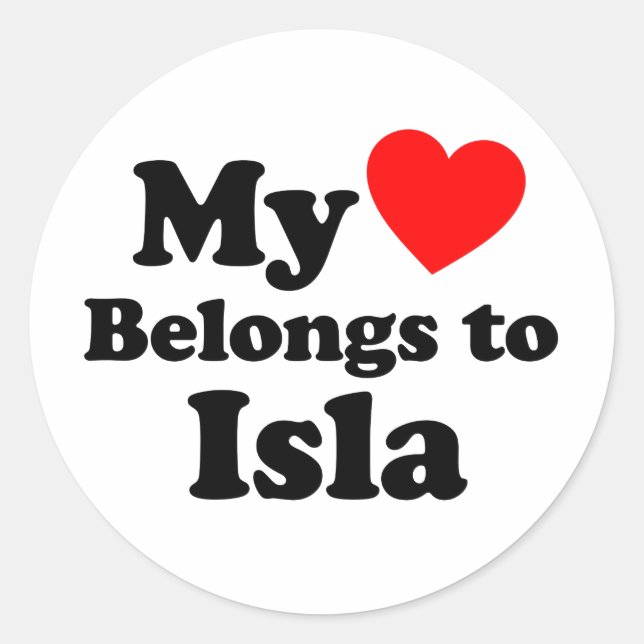 Mein Herz gehört zu Isla Runder Aufkleber (Vorderseite)
