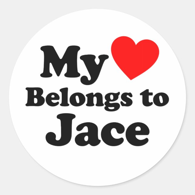 Mein Herz gehört zu Jace Runder Aufkleber (Vorderseite)
