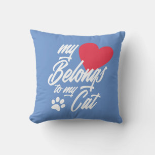 Mein Herz gehört zu meinem Cat Valentine Throw Kis Kissen