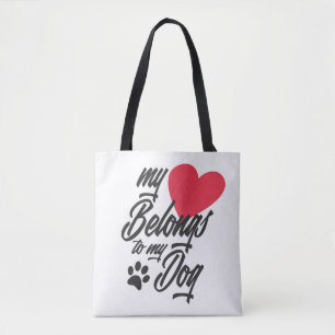Mein Herz gehört zu meinem Hund Valentine Traget Tasche