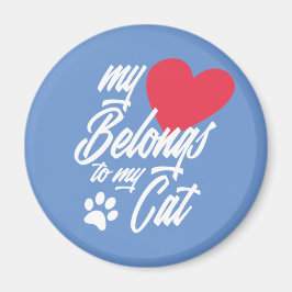 Mein Herz gehört zu meiner Katze Valentine | Magne Magnet