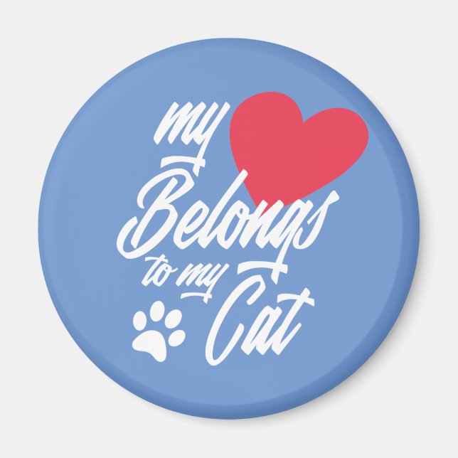 Mein Herz gehört zu meiner Katze Valentine | Magne Magnet (Vorne)