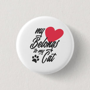 Mein Herz gehört zu meiner Katze Valentine   Schal Button