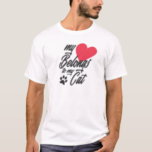 Mein Herz gehört zu meiner Katze Valentine  T - Sh T-Shirt