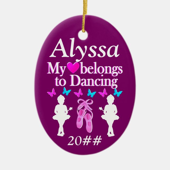 MEIN HERZ GEHÖRT ZU PERSONALISIERTEN ORNAMEN KERAMIKORNAMENT (Vorne)