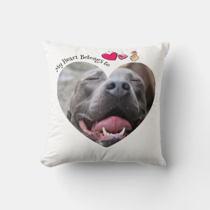 Mein Herz gehört zu Pitbull Hundin-Foto Kissen