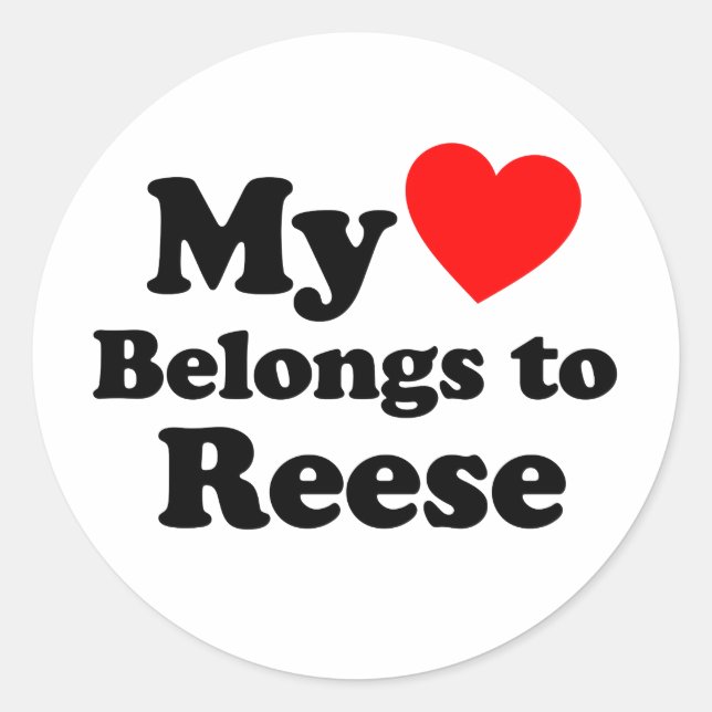 Mein Herz gehört zu Reese Runder Aufkleber (Vorderseite)