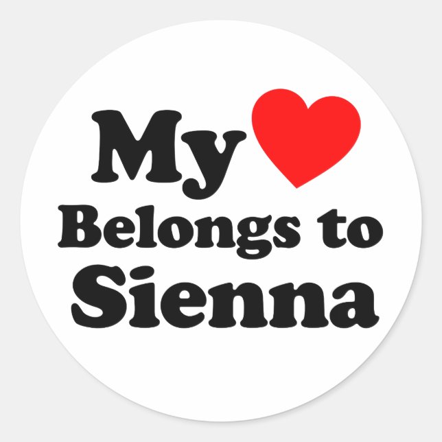 Mein Herz gehört zu Siena Runder Aufkleber (Vorderseite)
