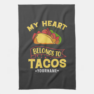Mein Herz gehört zu Tacos Geschirrtuch