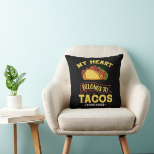 Mein Herz gehört zu Tacos Kissen