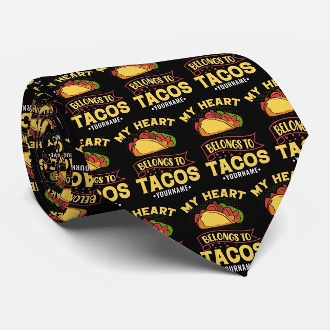 Mein Herz gehört zu Tacos Krawatte (Gerollt)