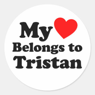 Mein Herz gehört zu Tristan Runder Aufkleber