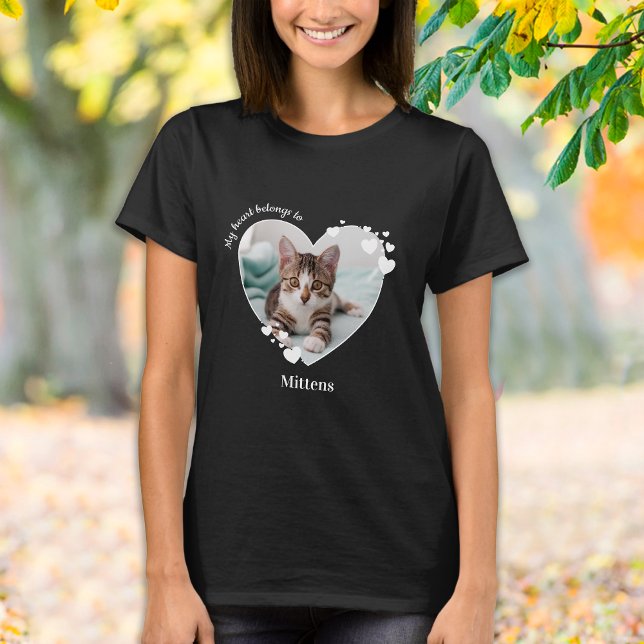 Mein Herz gehört zum Foto Cat Lover T-Shirt (Von Creator hochgeladen)