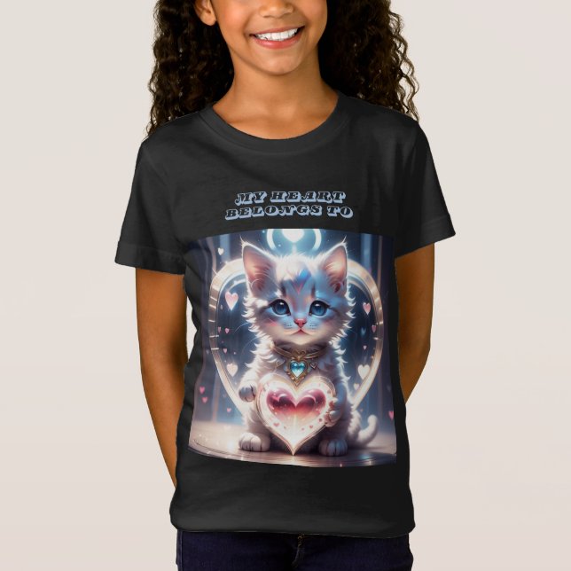 Mein Herz gehört zum Foto Cat Lover T-Shirt (Vorderseite)