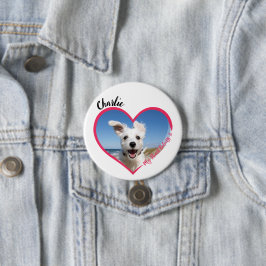 Mein Herz gehört zum Personalisierten Foto für Hun Button