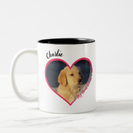 Mein Herz gehört zum Personalisierten Foto für Hun Zweifarbige Tasse