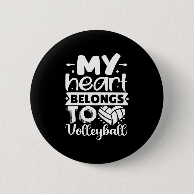Mein Herz gehört zum Volleyball Button (Vorderseite)