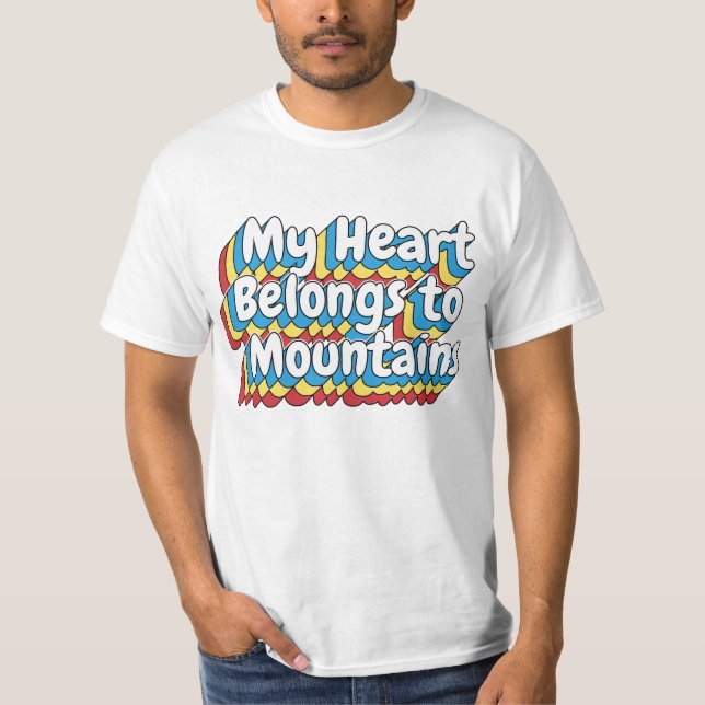 MEIN HERZ GEHT ZU BERGEN T-Shirt (Vorderseite)