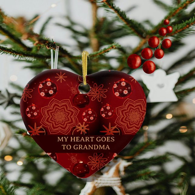 Mein Herz geht zu Oma Keramik Ornament (My Heart goes to Grandma Ceramic Ornament)