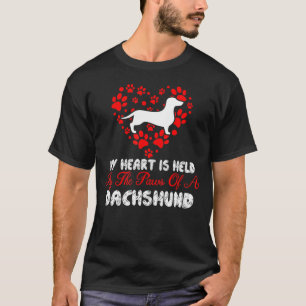 Mein Herz hielt Pfoten der Dackel Hund Valentin T-Shirt
