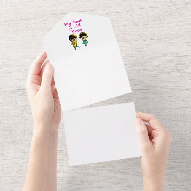 Mein Herz ist all deine Bestie Valentine Girlfrien All In One Einladung (Abreißen)