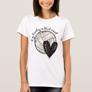 Mein Herz ist auf dem Hofvolleyball Leopard T-Shirt