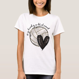 Mein Herz ist auf dem Hofvolleyball Leopard T-Shirt