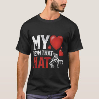 Mein Herz ist auf dem Mat Funny Wrestling Wrestler T-Shirt