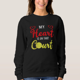 Mein Herz ist auf dem Tennisspielerplatz auf dem P Sweatshirt