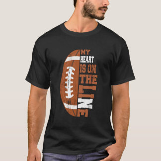 Mein Herz ist auf der Linie Fußball T-Shirt