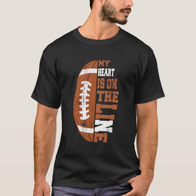 Mein Herz ist auf der Linie Fußball T-Shirt (Vorderseite)