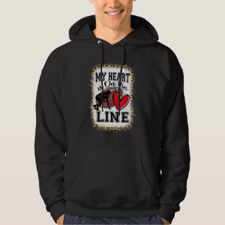 Mein Herz ist auf der Linie Offensive Lineman Fußb Hoodie