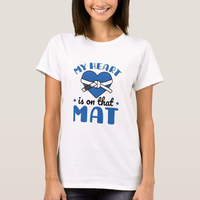 Mein Herz ist auf der Mat Jiu Jitsu Mama T-Shirt (Vorderseite)