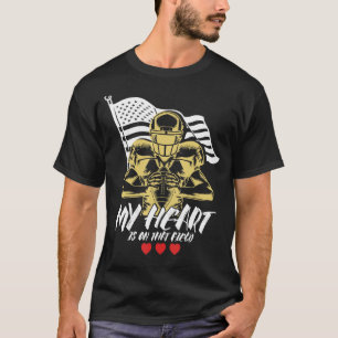 Mein Herz ist auf diesem Feld American Football Sp T-Shirt