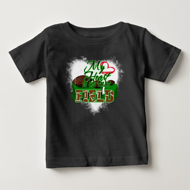 Mein Herz ist auf diesem Feld Fußball, Fußball Ges Baby T-shirt (Vorderseite)
