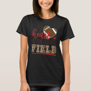 Mein Herz ist auf diesem Feld Fußball Mama Leopard T-Shirt