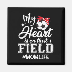 Mein Herz ist auf diesem Feld Fußball-Mama Muttert Magnet