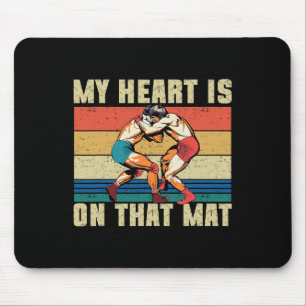 Mein Herz ist auf diesem matten Wrestling Mama 1 Mousepad