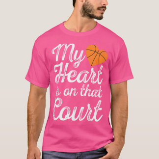 Mein Herz ist auf diesem Platz Frauen Basketball-M T-Shirt