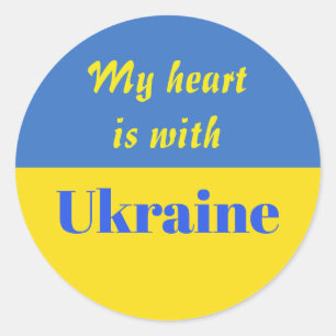 Mein Herz ist bei der Ukraine Runder Aufkleber