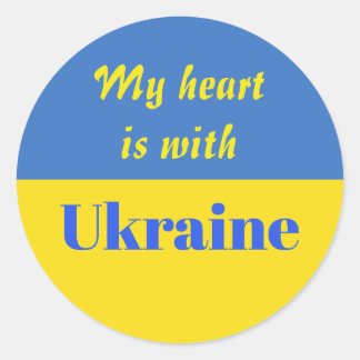 Mein Herz ist bei der Ukraine Runder Aufkleber