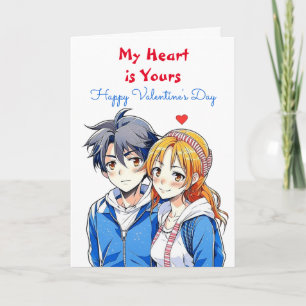 Mein Herz ist deins   Anime Happy Valentine's Day Karte