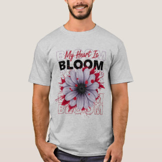 Mein Herz ist eine kühne blumige Grafik Daisy Bloo T-Shirt