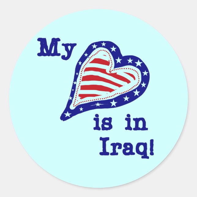 Mein Herz ist im Irak Tshirts und Geschenke Runder Aufkleber (Vorderseite)