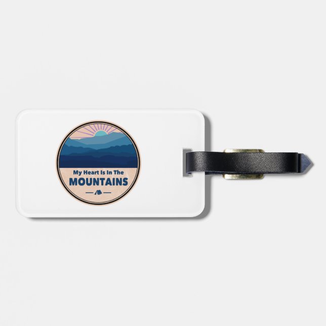 Mein Herz ist in den Bergen Gepäckanhänger (Rückseite horizontal)