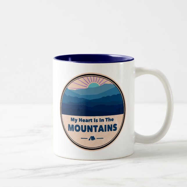 Mein Herz ist in den Bergen Zweifarbige Tasse (Rechts)