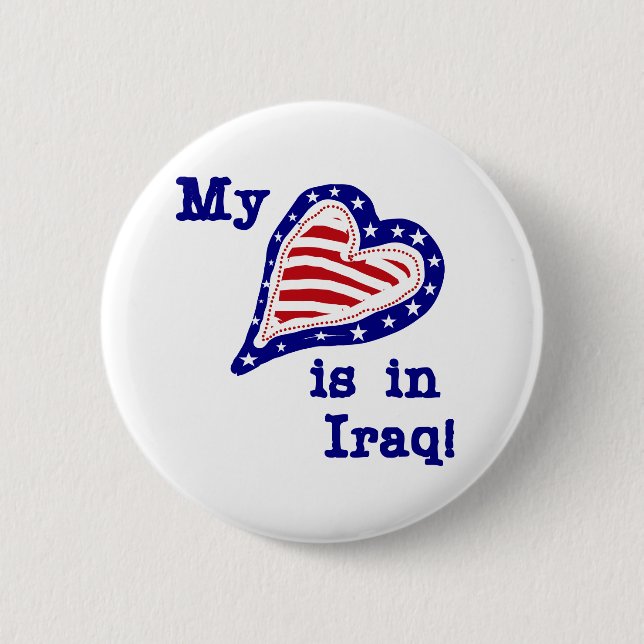 Mein Herz ist in Irakt-shirts und -geschenken Button (Vorderseite)