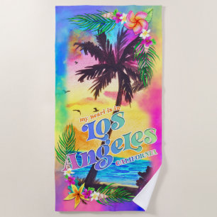 Mein Herz ist in Los Angeles Beach Handtuch
