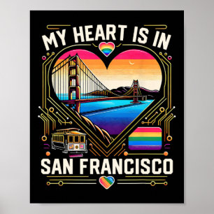 Mein Herz ist in San Francisco Souvenir Golden Gat Poster