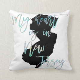 Mein Herz ist in schillerndem New-Jersey Staat NJ Kissen